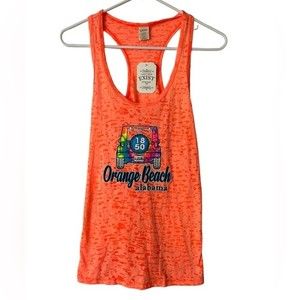 NWT Orange Beach Alabama Jeep Racerback Tank Top Fluorescent Neon Women's Large